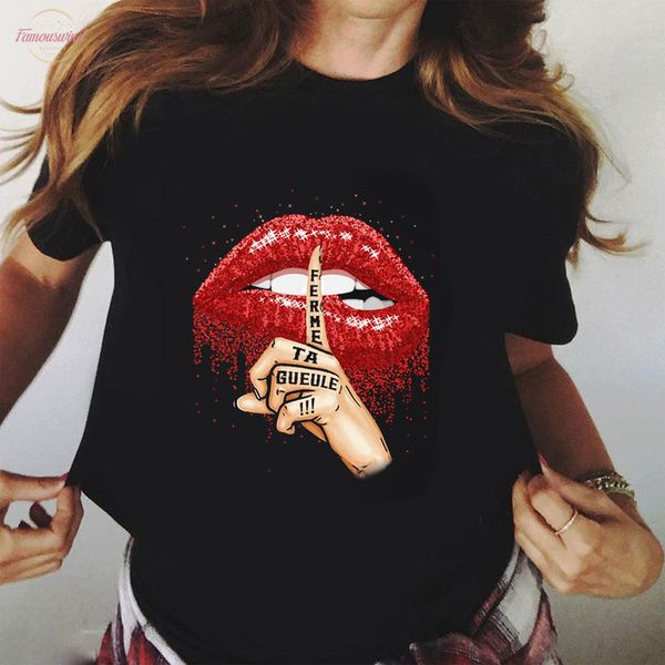 

2020 lips leopard graphic t shirt lip women shirt base o neck camisa leopard black tees kiss leopard lip girls, White