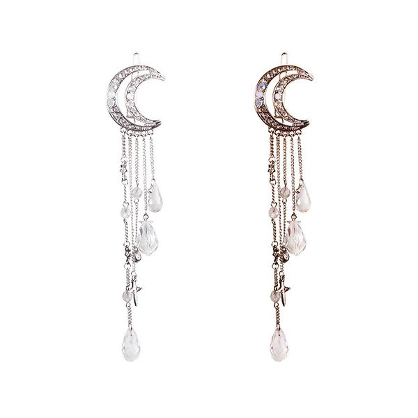 

fashion cute barrettes for women girls jewelry hair pin kawaii hairpins clip gold metal color accessories crystal moon pendant, Golden;white