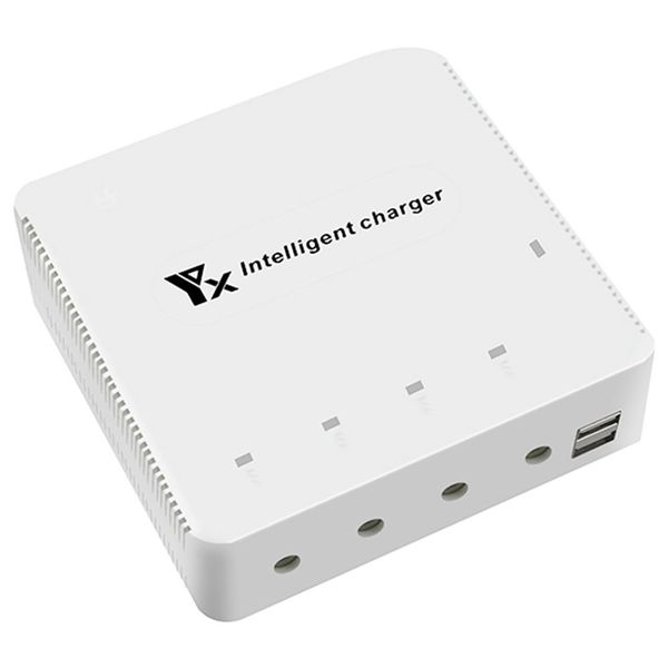 

yx intelligent charger with 4 battery charing ports 2 usb interface for fimi x8 se lipo battery remote control - eu plug