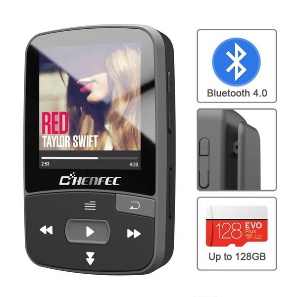 

original chenfec mp3 player bluetooth with 8gb memory and pedo meter world clock fm radio etc for christmas gift