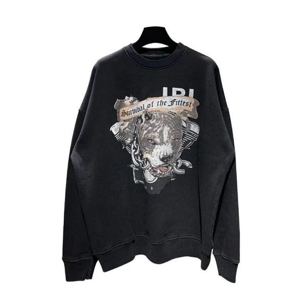

мужские толстовки дизайнер 19fw pitbull бульдог печать hoodie high street fashion brand сыпучие толстовка шеи экипажа пуловер свитер, Black