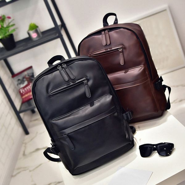 

men large capacity backpackspu leather men backpack men backpack for 15.6 inches lapbackpack 2019 mochila masculina