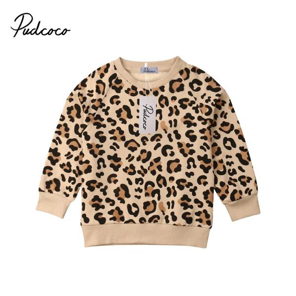

pudcoco toddler дети baby girl мальчик с леопардовым принтом топы толстовки пальто куртка хлопок детская одежда 1-7y, Black