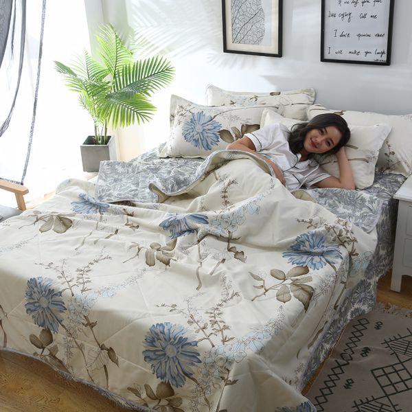 

summer quilt bed bed mattress flower linen 4pcs/set duvet cover set pastoral sheet with pillowcase