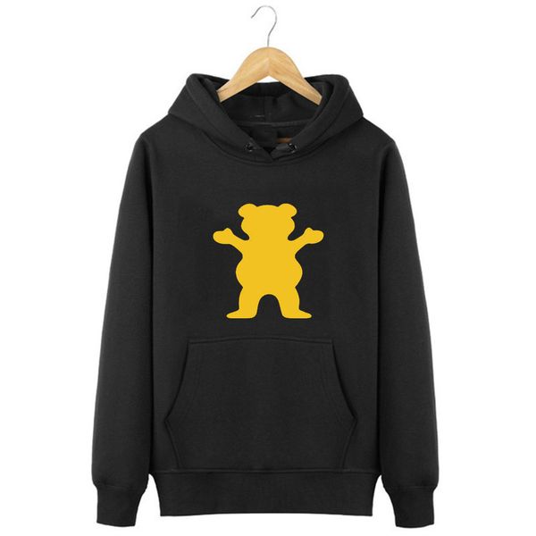 

grizzly grease hoodies diamond supply mens grizzly bear sweatshirt pullover sad boy hoodies size s-xxxl, Black