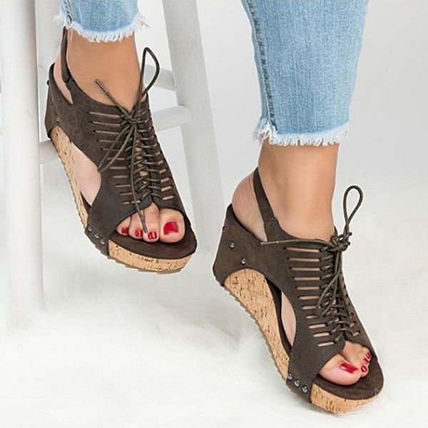 

platform wedges for heels sandalias mujer summer shoes clog womens espadrilles gladiator women sandals 2020 mx200407, Black