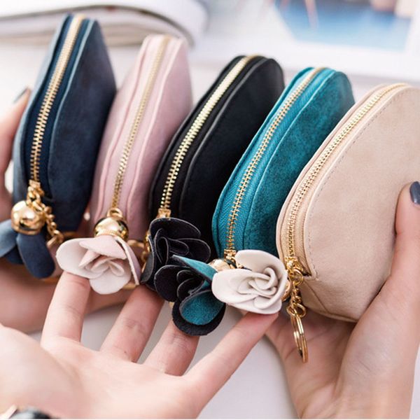 

women small wallet key holder leather coin purse clutch wallet female mini card pouch coin bag money handbag girls new year gift, Red;black
