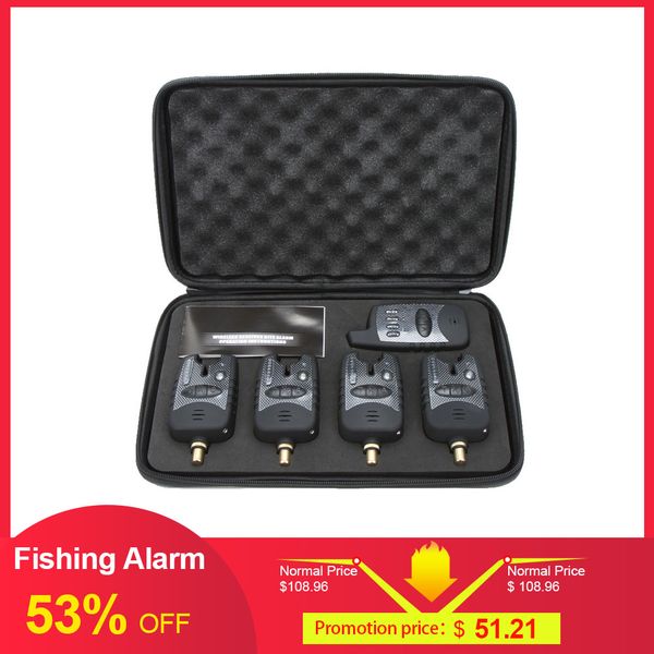 

lixada wireless fishing alarm fishing alerts bite alarm set 4 1 swinger sound kit carp indicator light bell led pesca