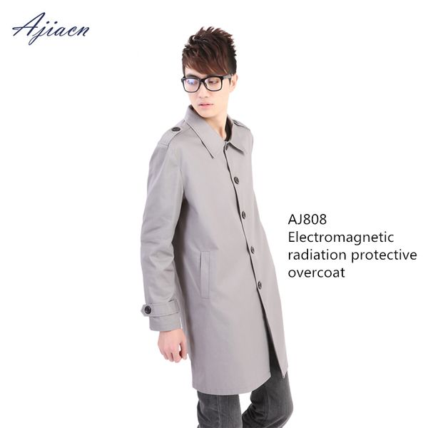 

ajiacn genuine electromagnetic radiation protection long style coat computer room, daily appliances emf shielding overcoat, Black