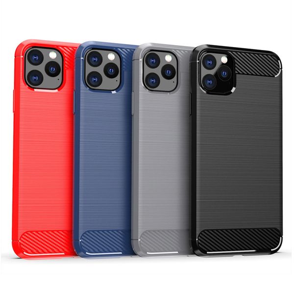 

case for iphone 11 pro max xr xs galaxy note 10 s10 plus s9 protective carbon fiber cellphone soft cases with opp bag