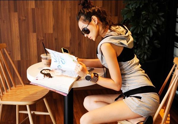 

3pcs summer women sportswear tracksuit quickly dry hoodie+vest+short running jogger fitness gym workout casual set sport suit, Black;blue