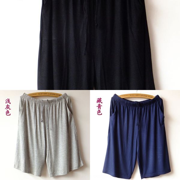 

summer sports and beach pants home leisure men's modal thin home pajamas men's short pajamas five-point beach pants, Blue;red