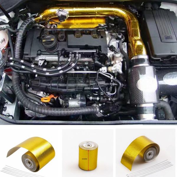 

5m exhaust pipe aluminum foil high temperature wrap reflective heat shield tape