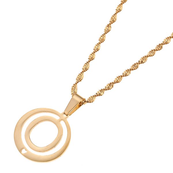 

initial letters o monogram round jewelry alphabet pendant necklace, Silver