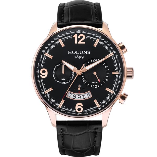 

роскошные часы 22 мм большой 24 часовой циферблат кварцевые часы человек часы наручные водонепроницаемые часы счетчик для мужчин 2020 / brw, Slivery;brown