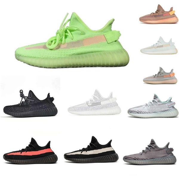 

v2 kanye west 2019 gid glow in dark clay true form hyperspace mens reflective running shoes women sport designer sneakers