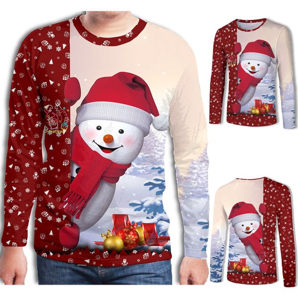 

уродливые рождество толстовка смешные топ толстовки мужчин 3d печати с длинным рукавом толстовка рождество o-образным вырезом блуза толстовк, Black