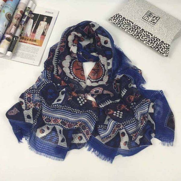 

2019 new silk scarf women stirrup chain printing foulard female fashion shawls&wraps beach towel soft long scarves kerchief 180*90cm, Blue;gray