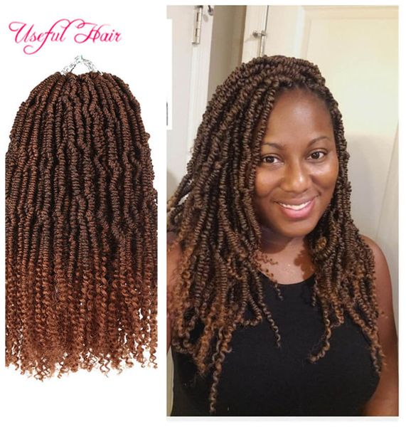 

bomb twist braiding hair spring twists synthetic bomb twist crochet hair extensions ombre crochet braids pre looped fluffy braiding hair, Black