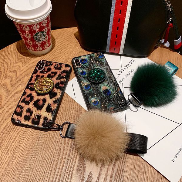 

2019 for iphone 7 plus leopard case drop glue phone case iron plate designer phone case