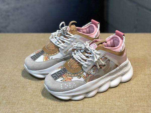 

New CHAIN REACTION Love sneaker women men red black ght weight chain linked designer sport fashion Casual Outdoor Shoes with dust bag