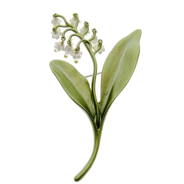 

natural pearl green paint valley bell orchid brooch vintage brooch needle women's or scarf accessories, Gray