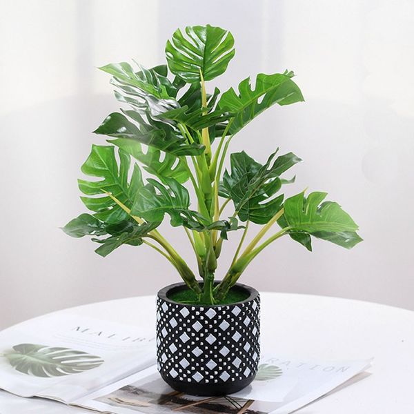 

simulation green radish plant artificial tree bonsai fake small tree pot plants fake plant turtle leaf deskhome decor 1pc