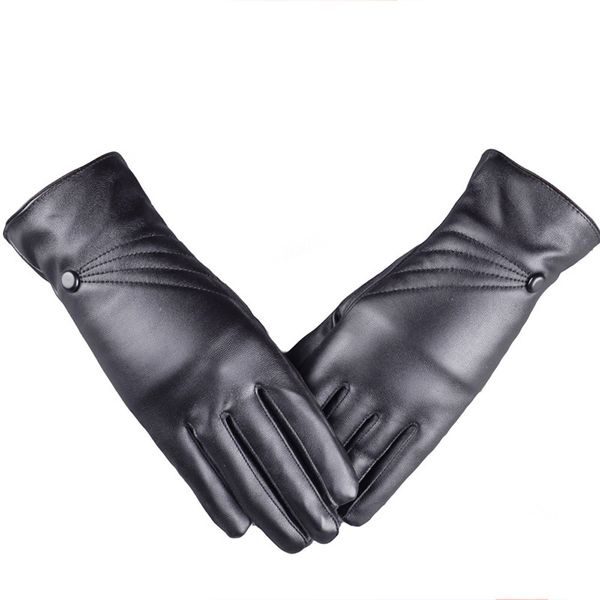 

2020 autumn winter luxurious women girl leather winter super warm gloves cashmere women black gloves winter warmer keep warm#11, Blue;gray