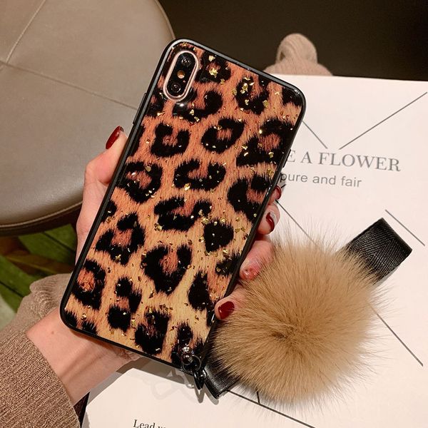 

2019 for iphone xs leopard case gold foil phone case iron plate designer phone case