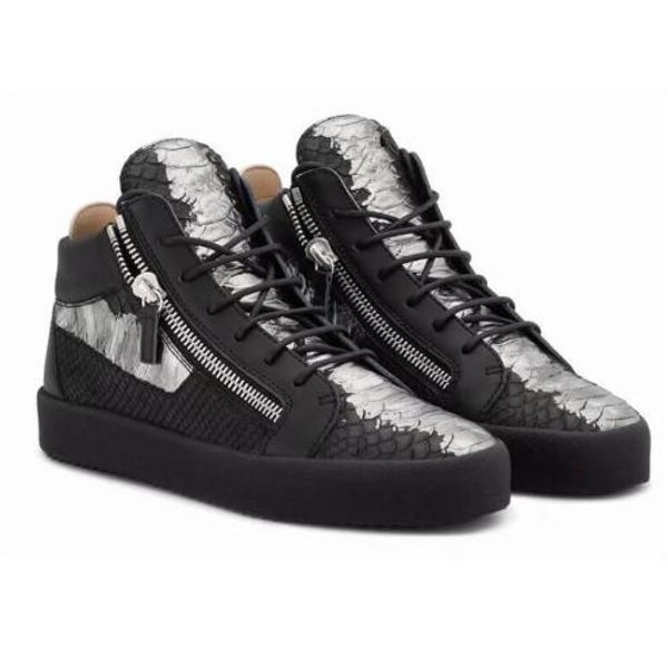 

italian designer men women zapatillas guiseppes real leather rivet recreational casual shoe arena sneakers, Black
