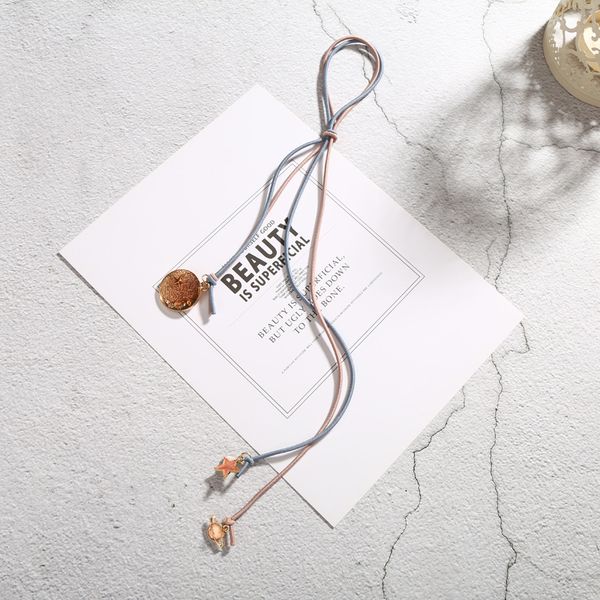 

cartoon moon star planet pendant long bands tassel double elastic hair bands hair accessorries women ponytail holder headwear