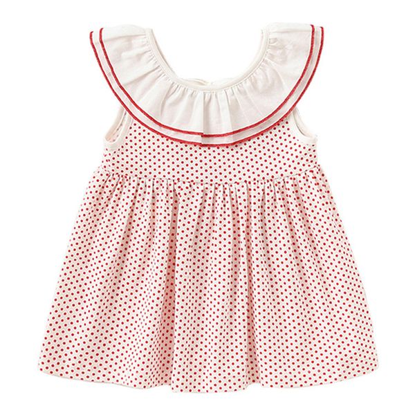 

baby girls clothes 0-24m 2019 summer dot print cotton infant girls dresses toddler kids clothes, Red;yellow
