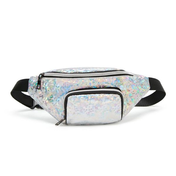 

fashion women holographic pvc waist fanny pack belt bag phone pouch travel hip bum shoulder bags purse
