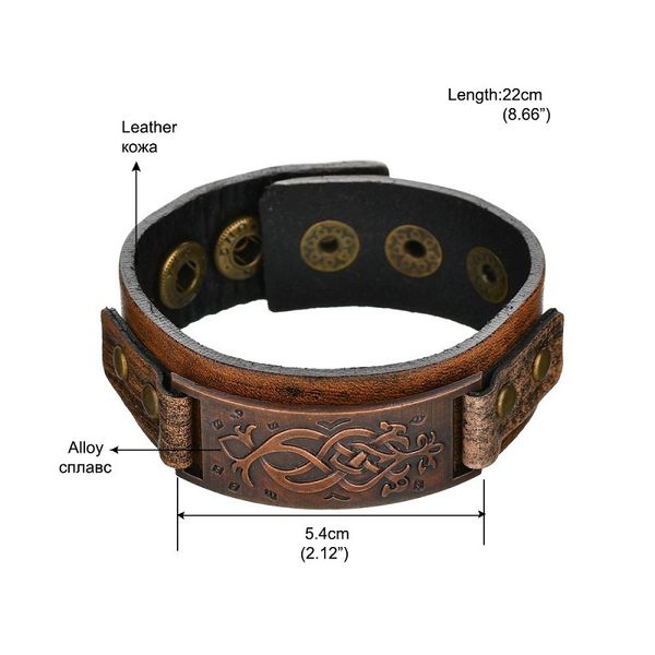 

vintage punk leather bracelet for men pu leather wrap bracelets bangles for women steampunk style mens hip hop bracelets jewelry accessories, Golden;silver