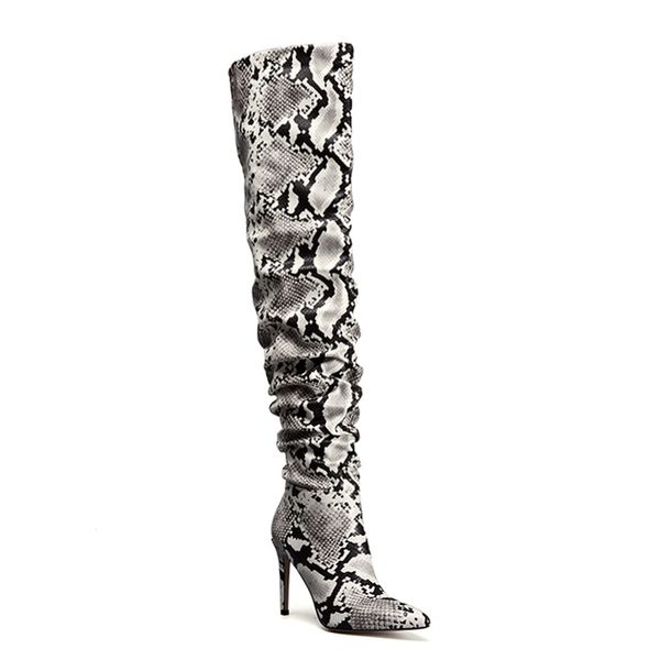 

snake grain sharp fine with overknee boots woman super high with boots and boot ins kim kardashian, Black