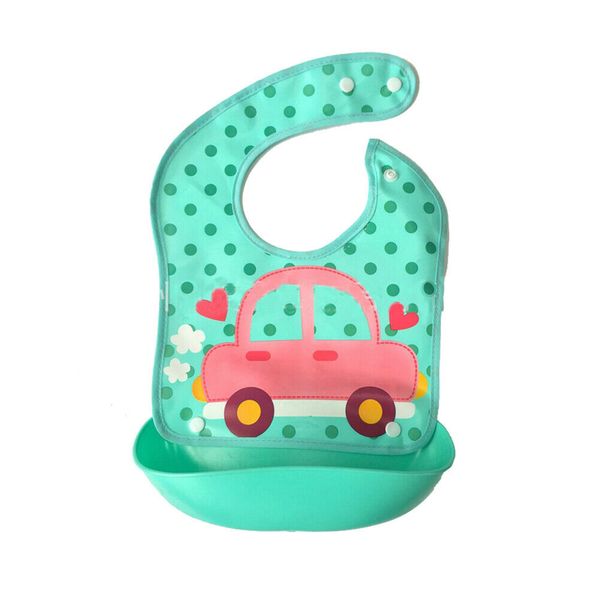 

new kid infant bibs baby soft silicone bib cartoon waterproof saliva dripping bibs