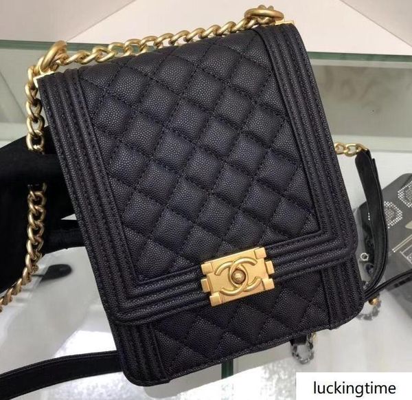 

a1039 comfortable genuine leather high metal chain black white bag woman single shoulder luxury handbag