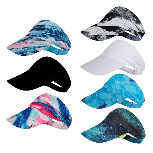 

empty baseball cap gradient colorful quick dry headband visor hat, Blue;gray