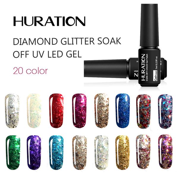

huration diamond shining 20 colors gel nail polish for nail art uv&led lamp nails extension design manicure gel varnishes, Red;pink