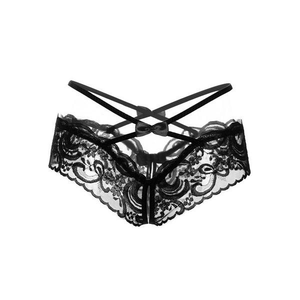 

open crotch women's thongs and g strings women erotic lingerie thin lace transparent crotchless panties culotte femme, Black;pink