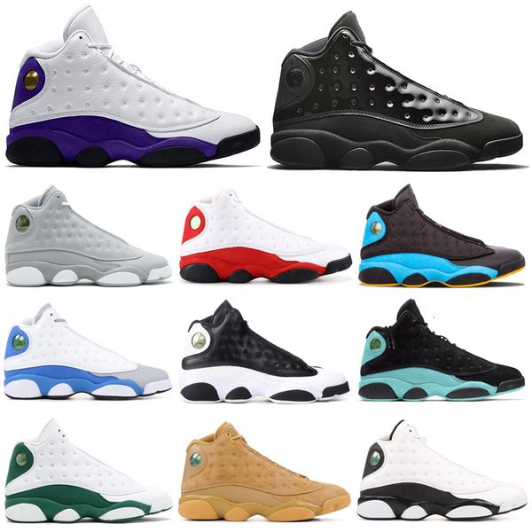 

discount 13s men basketball shoes island green lucky green rivals cap and gown atmosphere grey black cat mens trainers sports sneakers 7-13