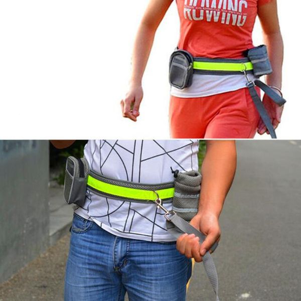

dog walking lead with strong handle with waist purse handsn reflective