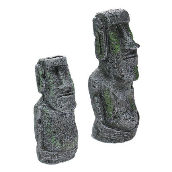 

new resin artificial aquarium easter island statue decoration underwater landscaping craft ornaments for fish tank decor-25 s/m