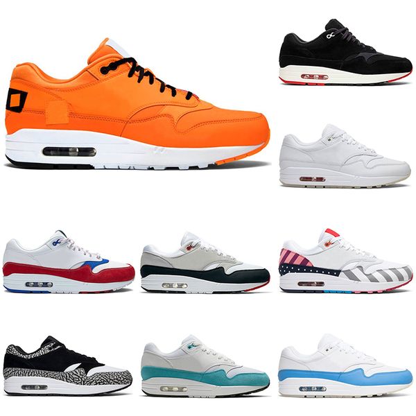 

wholesale running shoes 87 men women 1 puerto rico parra bred university blue anniversary royal 87s designer mens trainers sports sneakers, White;red