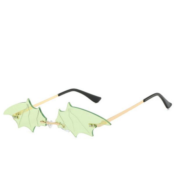 

bat очков без оправы soei моды rimless уникального bat формы солнцезащитных очки женщина урожай металл желе цвет объектив eyewear мужчина jk, White;black