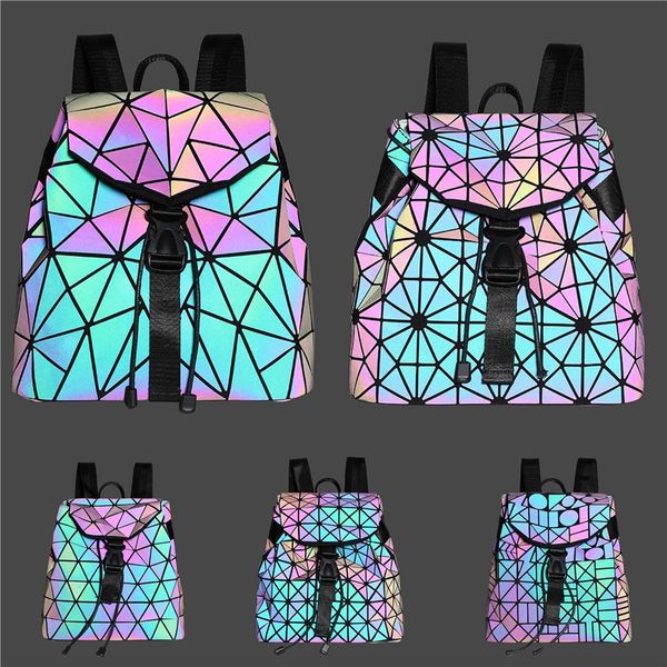 

fashion new women pu luminous backpack litchi ladies messenger bag large laser bag brand designer bag bolsos mujer de #133