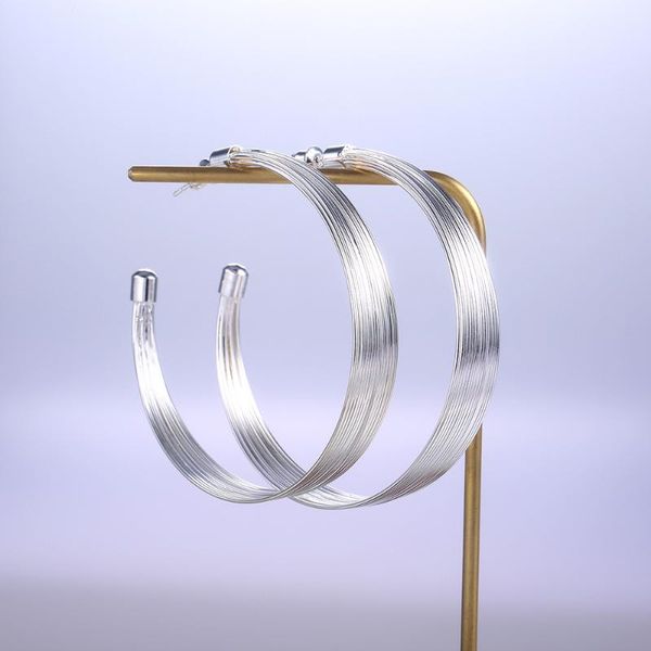 

women's exaggerated big round earrings simple solid color circle earrings 2020 new silver-plated fashion ladies jewelry, Golden;silver