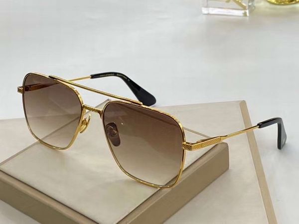 

111 square sunglasses metal gold/brown gradient lens 57mm gafa de sol sonnenbrille men sunglasses new with box, White;black