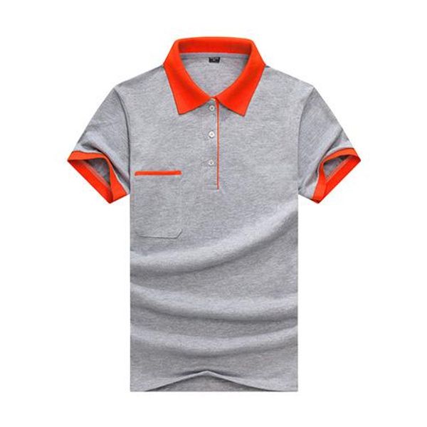 

running short sleeve trendy men's quick-drying round neck short-sleeved lapel t-shirt wo-20, Black