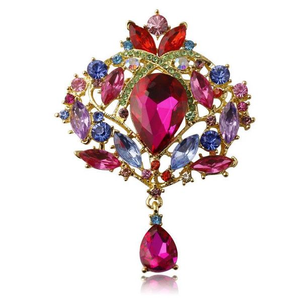 

корона high архивы стекло кристалл брошь pin rhinestone капля воды сплав гальванической брошь одежда аксессуары ювелирные изделия, Gray